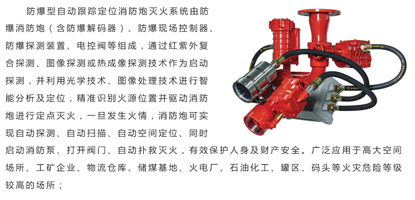 防爆型自动跟踪定位消防炮灭火系统